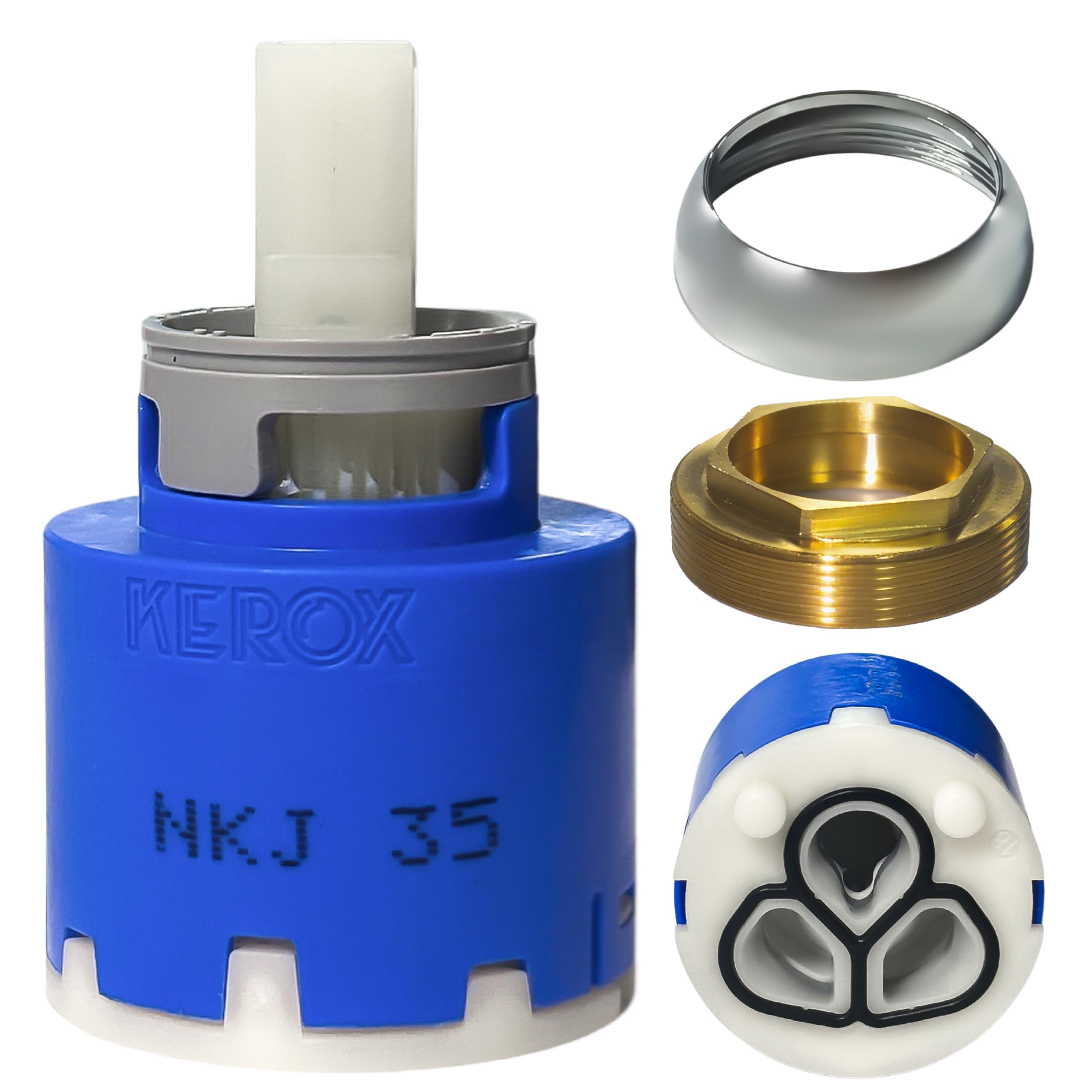 Photo 1 of NKJ35A 35mm Faucet Cartridge,Faucet Cartridge Replacement,Repair Kit for Kerox Single Lever Faucet,Used for Single Handle Bathroom and Kitchen Faucet,W/Right Rotation