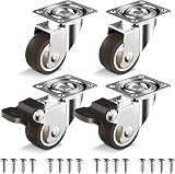 HOLKIE Castor Wheels 38mm with Brakes 4pc Furniture Casters 90KG Capacity