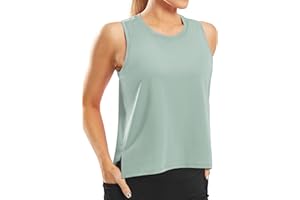 JOYSPELS Ice Silk Crop Workout Tank Tops for Women Cool-Dry Sleeveless Loose Fit Yoga Shirts
