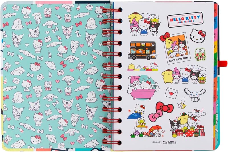 - Hello Kitty 2026-2027 Conjunto Pequeno de Agenda Semanal Escolar + 3 Canetas Apagáveis – Planeador Compacto com Autocolantes