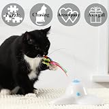 Vealind Interactive Cat Toy Cream White 360° Rotating Butterfly Teaser view 2