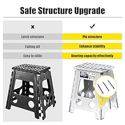 Delxo 16 Inch Folding Step Stool,Foldable Stool for