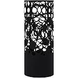 SONGMICS Umbrella Stand Rack Free Standing for Canes/Walking Sticks, with 2 Hooks, Round Metal Black ULUC42B