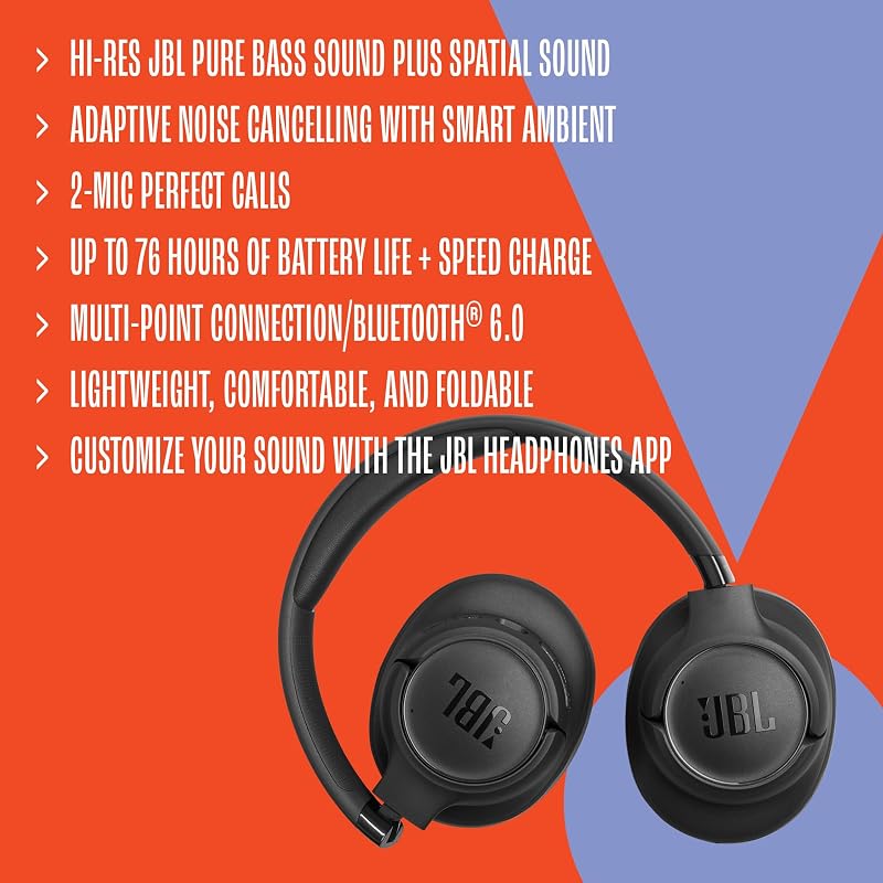 Tune 780NC Cuffie Over-Ear Wireless con Bluetooth, Blu