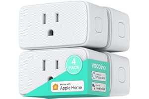 VOCOlinc Homekit Smart Plug Works with Alexa, Apple Home, Google Assistant, WiFi Smart Plug That Work with Alexa, Electrical Timer Outlet Support Siri, No Hub Required, 15A, 2.4GHz, 110～120V 4 Pack