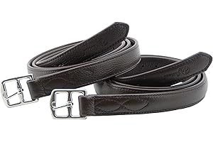 Jeereal Stability Leather English Stirrup Leathers with Strong Nylon Core for Equestrian Riding