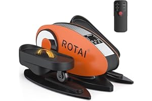 ROTAI Under Desk Elliptical Massage Machine for Elderly Seniors Electric Leg Circulation Foot Pedal Exerciser, Smart Portable Trainer for Home & Office with Remote and LCD Monitor