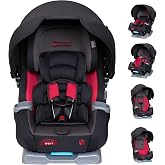 Baby Trend Cover Me 4-in-1 Convertible Infant/Toddler Car Seat, Scooter | Adjustable/Removable Canopy for Sun Protection &amp; 2 Cup Holders, Black/Red, for Family Trips, Daily Transport &amp; Everyday Use