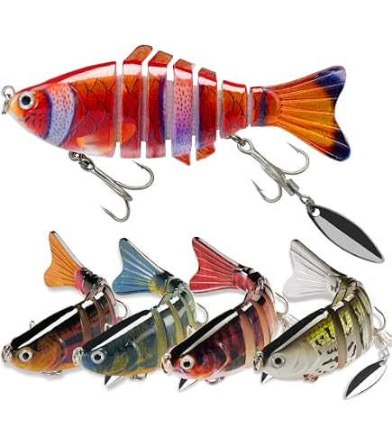 Robotic Swimming Fish Lure 5-Pack Multi-Jointed Swimming Fishing Lures - Bass Pike Trout Salmon Lure Set For All Skill Levels Multi Jointed Bass Lures Robotic Swimming Fish Lure 5-Pack Multi-Jointed Swimming Fishing Lures - Bass Pike Trout Salmon Lure Set For All Skill Levels Multi Jointed Bass Lures