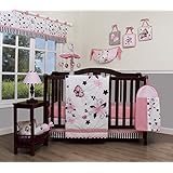 geenny optimababy blue grey elephant 6 piece baby nursery crib bedding set