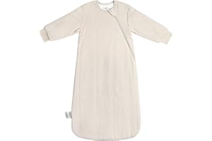 BubblePanda Rayon Made from Bamboo Sleep Sack 6-12 Months Long Sleeve Sleep Sack 1.5 Tog Supersoft Winter Baby Wearable Blanket with 2-Way Zipper Unisex Sleeping Bag for Babies Toddler