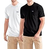 Wrangler Big and Tall T-Shirts for Men - 2 Pack Cotton Tee with Chest Pocket