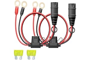 KMGDM 6mm Terminal Connector with 20A Fuses Protect & Waterproof Design 16AWG Battery Extension Cable Suitable for GC008