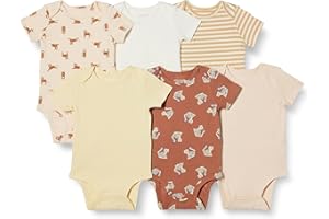 Amazon Essentials Unisex Toddlers and Babies’ Short-Sleeve Bodysuits, Multipacks