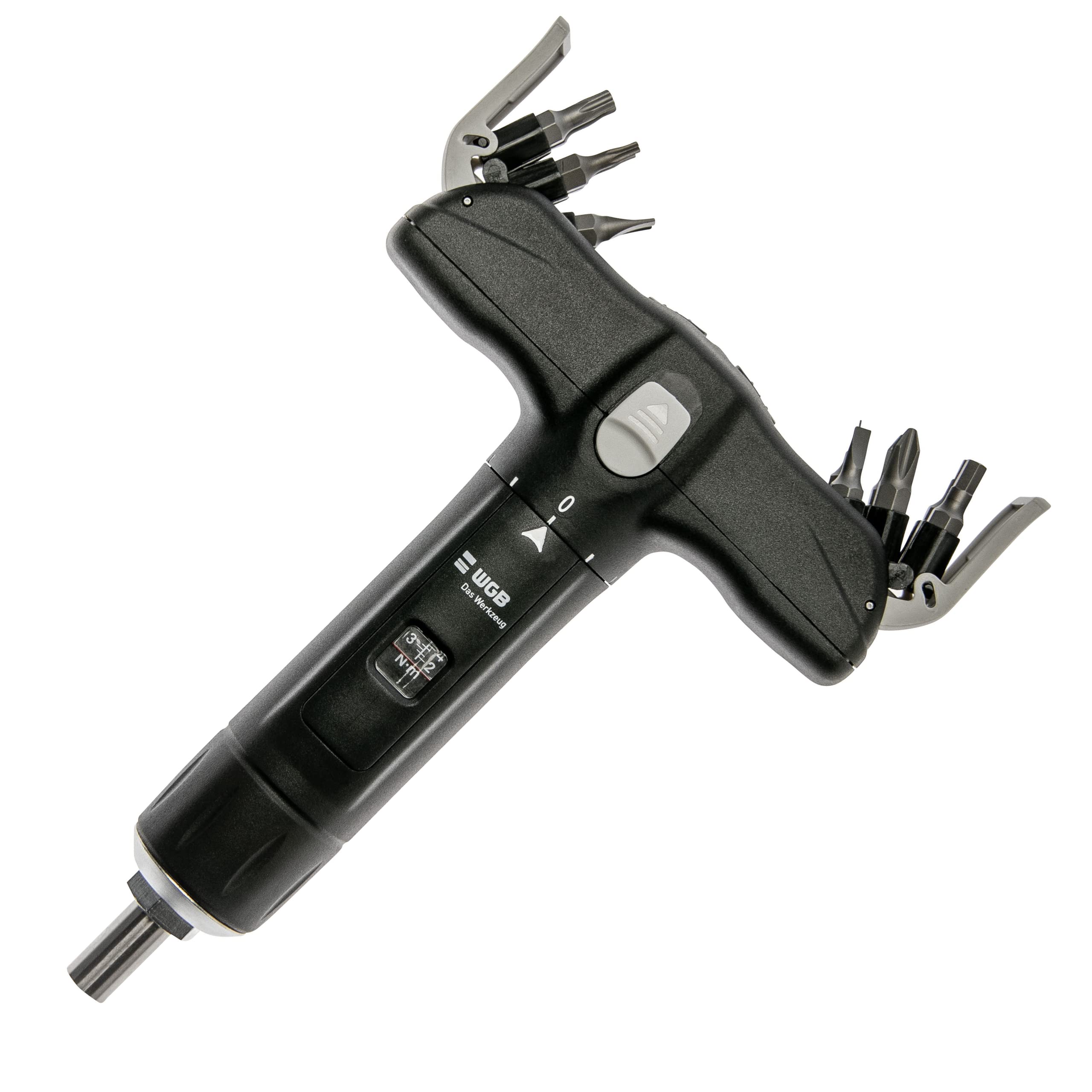 Torque Screwdriver with 12 bits in T-Handle for Bicycle | 1/4" inch Torque Spanner with Cross, Slotted and TX bit Set | WGB The Tool
