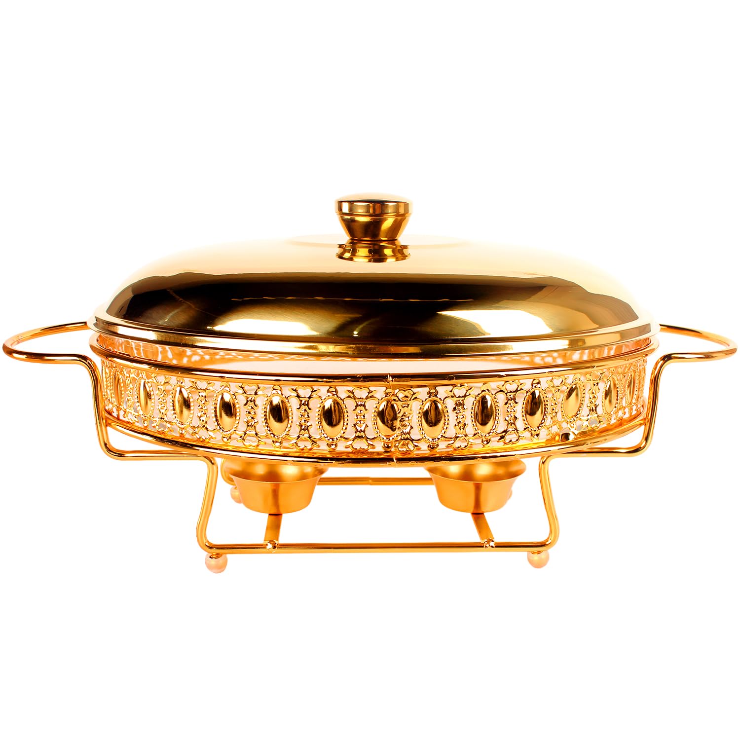 Photo 1 of jinsongdafa Casserole Dish 11.5" x 8" Glass Baking Dish with Stainless steel Lid and rack, Golden oval 2 Qt Baking Pan For Casserole & Lasagna, Microwave Dishwasher Freezer Oven Safe