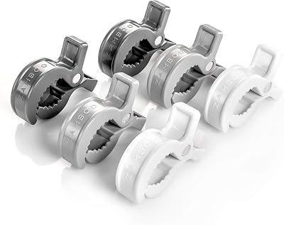 Zamboo Universal Stroller Pegs 6-Pack Grey/White Buggy Clips