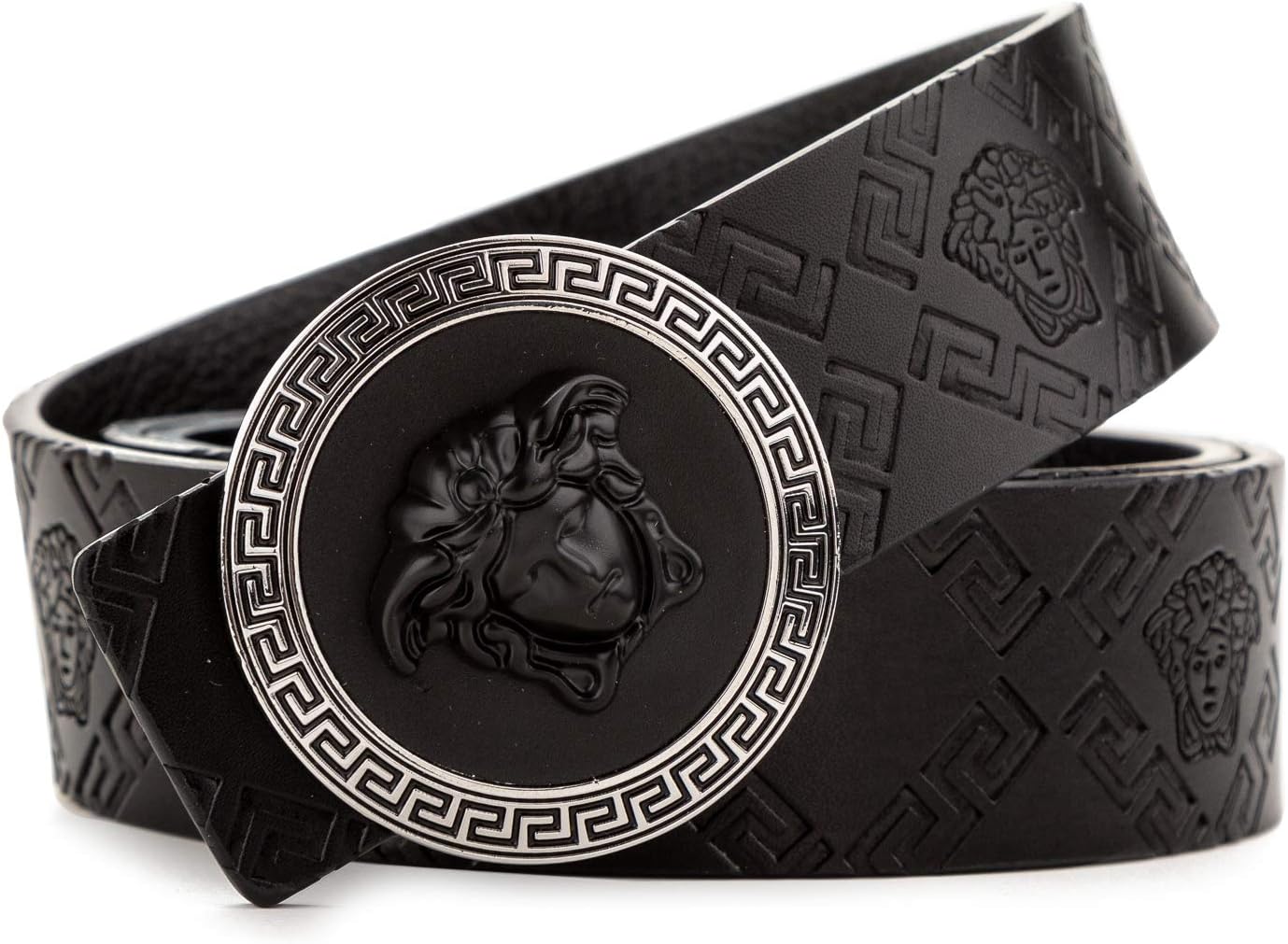 Men or Women Fashion Dress Belt Comfort Leather Medusa Buckle