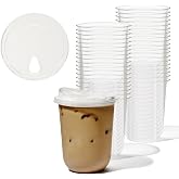 TOSSWARE NATURAL 16oz Arc Bundle - Plant Based 98mm Clear Cold Cups + Sip Lids - Plastic Alternative for Parties, Bachelorettes, Weddings - Recyclable - Set of 50