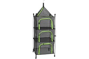 Hamwesh Drying Rack, Collapsible Four Layer Design Hanging Drying Rack, Dryer with Hook Storage Bag Support Rod for Seeds Shr