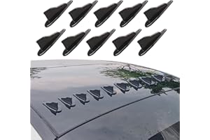 yonwait 10 PCS Diffuser Shark Fin Kit Compatible with Spoiler Roof Wing Air Vortex Generator Car Exterior Accessories Black #100