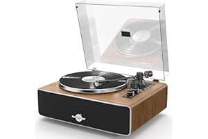 FANCYRABBIT HP-H2501 Retro Bluetooth Vinyl Record Player with Speakers, All-in-ONE Turntable with AT-3600L Cartridge, Belt Drive 2-Speed (33/45 RPM), Best for Music Lovers (HP-H2501)