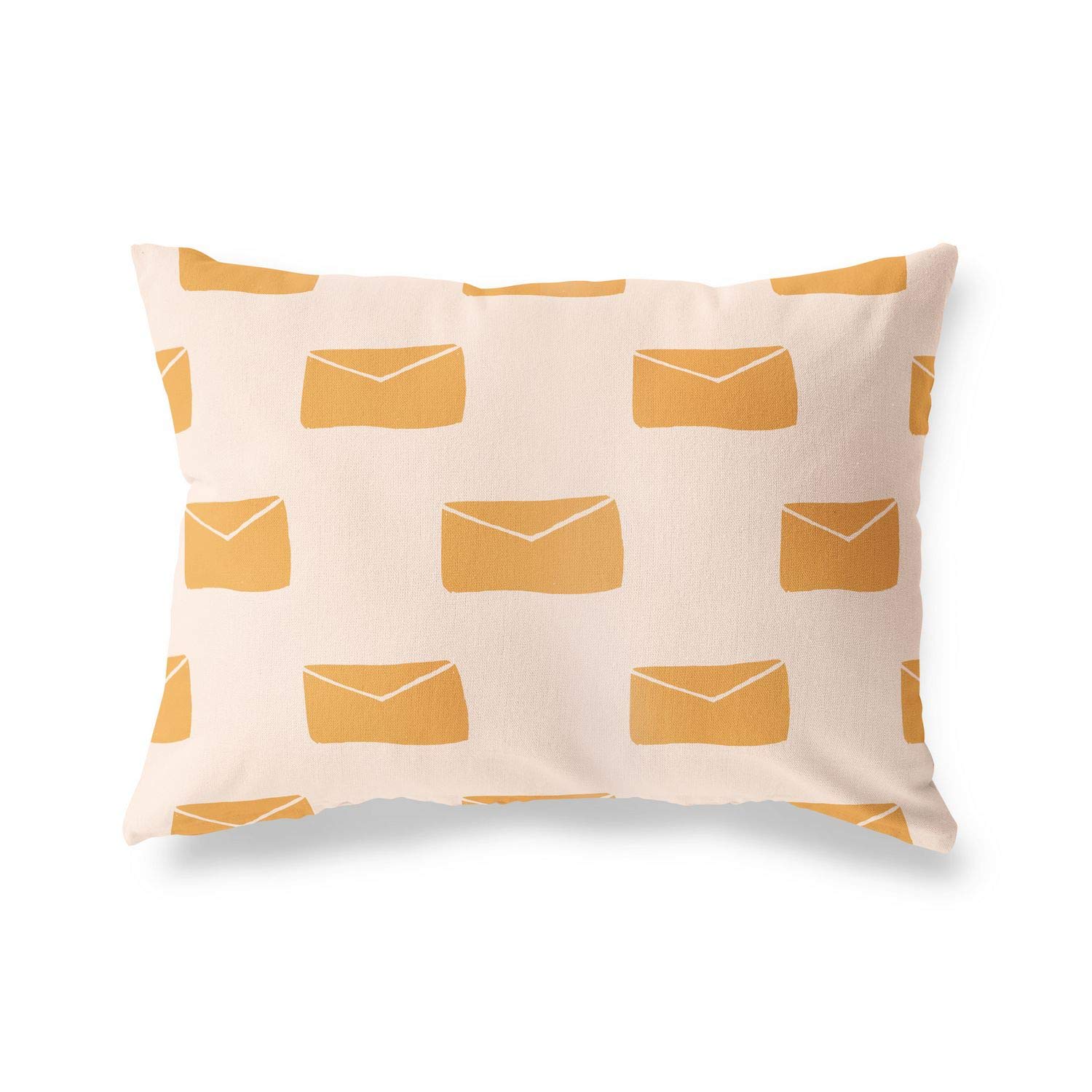 BonaMaison Decorative Cushion Cover, Orange-Off White Throw Pillow Covers, Home Decorative Pillowcases for Livingroom, Sofa, Bedroom, Size: 45X60 Cm - Designed and Manufactured in Turkey