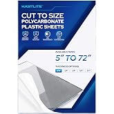 KASTLITE 2' x 4' Clear Polycarbonate Sheet, 1/16" Thick Hard Plastic, 1PK | Cut to Size PC Sheets, Moldable Thermoforming Transparent Panels for Glass Window Replacement, Comparable to Tuffak/Makrolon