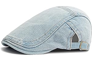 XYIYI Men Denim Newsboy Cap Women Cotton Flat Ivy Gatsby Cabbie Driving Berets Hat