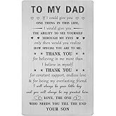 Dad Birthday Gifts from Son - I WILL ALWAYS BE YOUR LITTLE BOY - I Love You Dad Gifts Engraved Wallet Card for Christmas, Valentines, Fathers Day