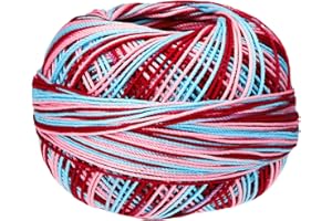 Handy Hands Lizbeth Egyptian Cotton Crochet Thread, Tatting Thread, and Knitting Thread Lace Size 10 (25 Grams 122 Yards) – HH10118, Bubble Gum Mix