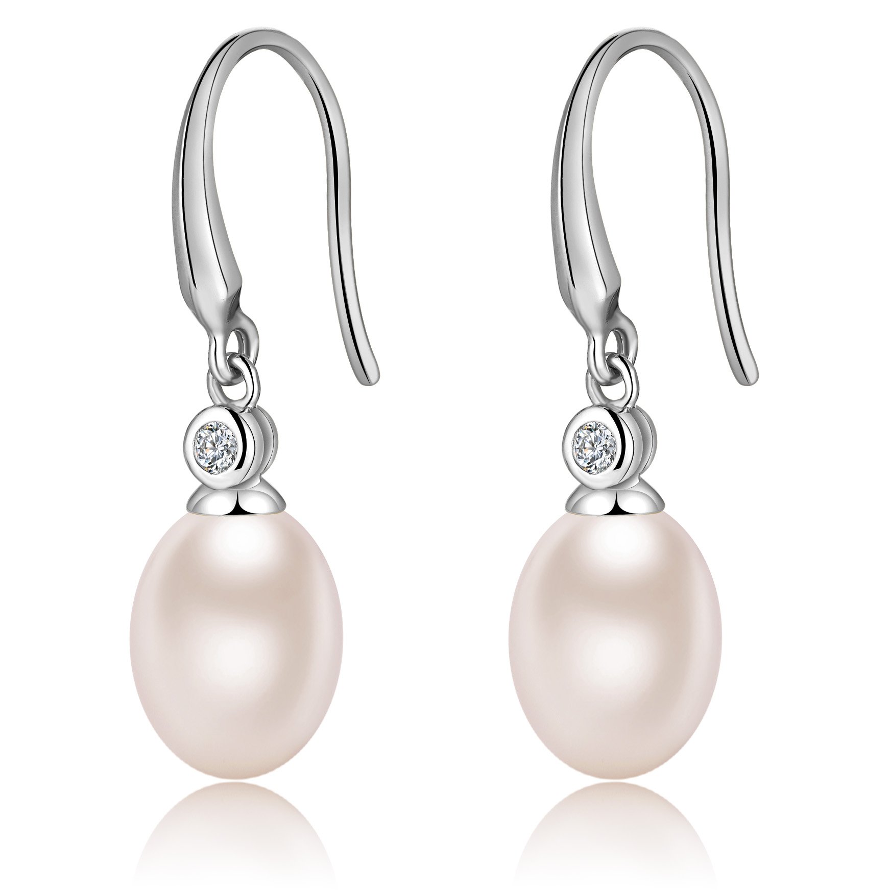 Pearl Earrings Freshwater For Women Sterling Silver Drop Dangle Pearl Earrings — image 1