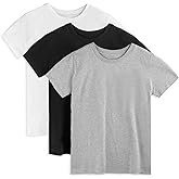 Mightly Boys and Girls' Classic Fit Crewneck T-Shirt | Organic Cotton Soft, Multi-Pack Short-Sleeve Basic, Toddlers and Kids