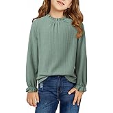 DOKOTOO KIDS Girls Shirts Long Sleeve Lightweight Tops 2026 Spring Fashion Blouses Knit Crewneck Basic Tee 6-13 Years