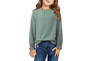 DOKOTOO KIDS Girls Shirts Long Sleeve Lightweight Tops 2026 Spring Fashion Blouses Knit Crewneck Basic Tee 6-13 Years