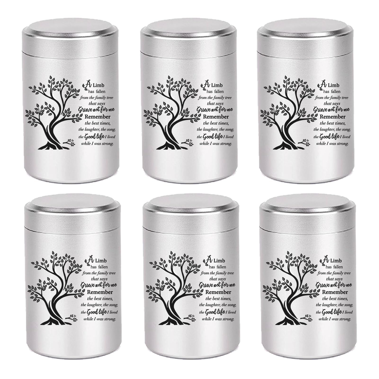 Small Urns for Human Ashes Set of 6 Mini Urn for Ashes 3 inches Keepsake Urns for Ashes Container Memorial Ashes Container for Sharing Small Keepsake Aluminum Urns Memorial Ashes Holder
