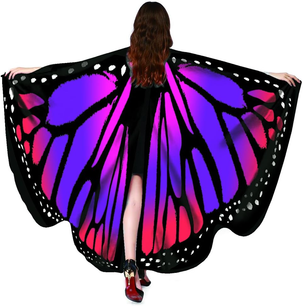 HitHopKing Carnival Women's Beautiful Eye-Catcher Butterfly Wings Scarf Costume Accessories