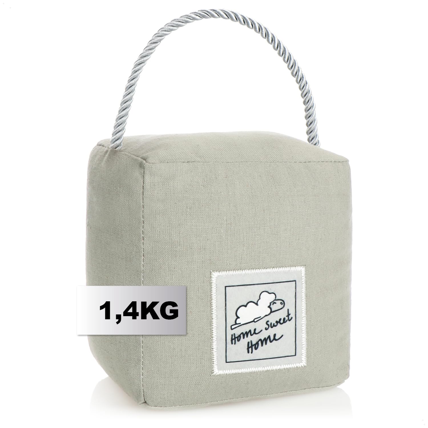 COM-FOUR® Doorstop with Handle, Heavy Door Holder, Functional Home Accessory, Stopper for Windows and Doors, Ideal for drafts (Angular - Light Gray)