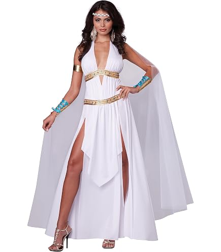 women's white goddess off the shoulder dress for roleplay Greek Costume Women, Flowing Draped with Belt & Arm Bands Large : Clothing, Shoes & Jewelry herobody Snowflake Sequin Mini Dress Color:White Silver perfect for Halloween and