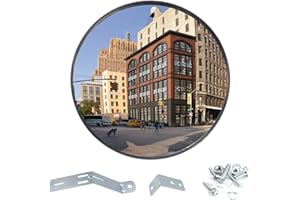 StartFine Convex Secutiry Traffic Mirror Concave Corner Blind Spot Office, Driveway, Offices, Stores Safety Mirror Adjustable Fixing Bracket 9"(22cm)