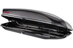Yakima Roof Cargo Carrier, Vehicle Rooftop Hard Shell Travel Storage Box with SKS Lock, SkyBox 12 Carbonite, 12 Cubic Feet, Black