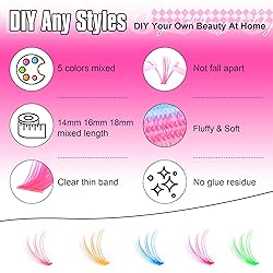 wiwoseo Colored Lash Extension 300pcs Colored