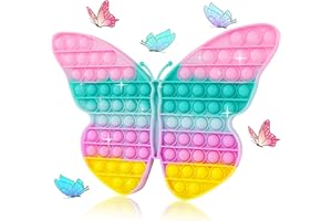 UIMOKI Big Pop Fidget Toys, Butterfly Push Bubble Sensory Toy, Birthday Gifts for Girls Boys, ADHD Autism Poppers Stress Relief and Anti-Anxiety Tools for Kids Toddler Adults