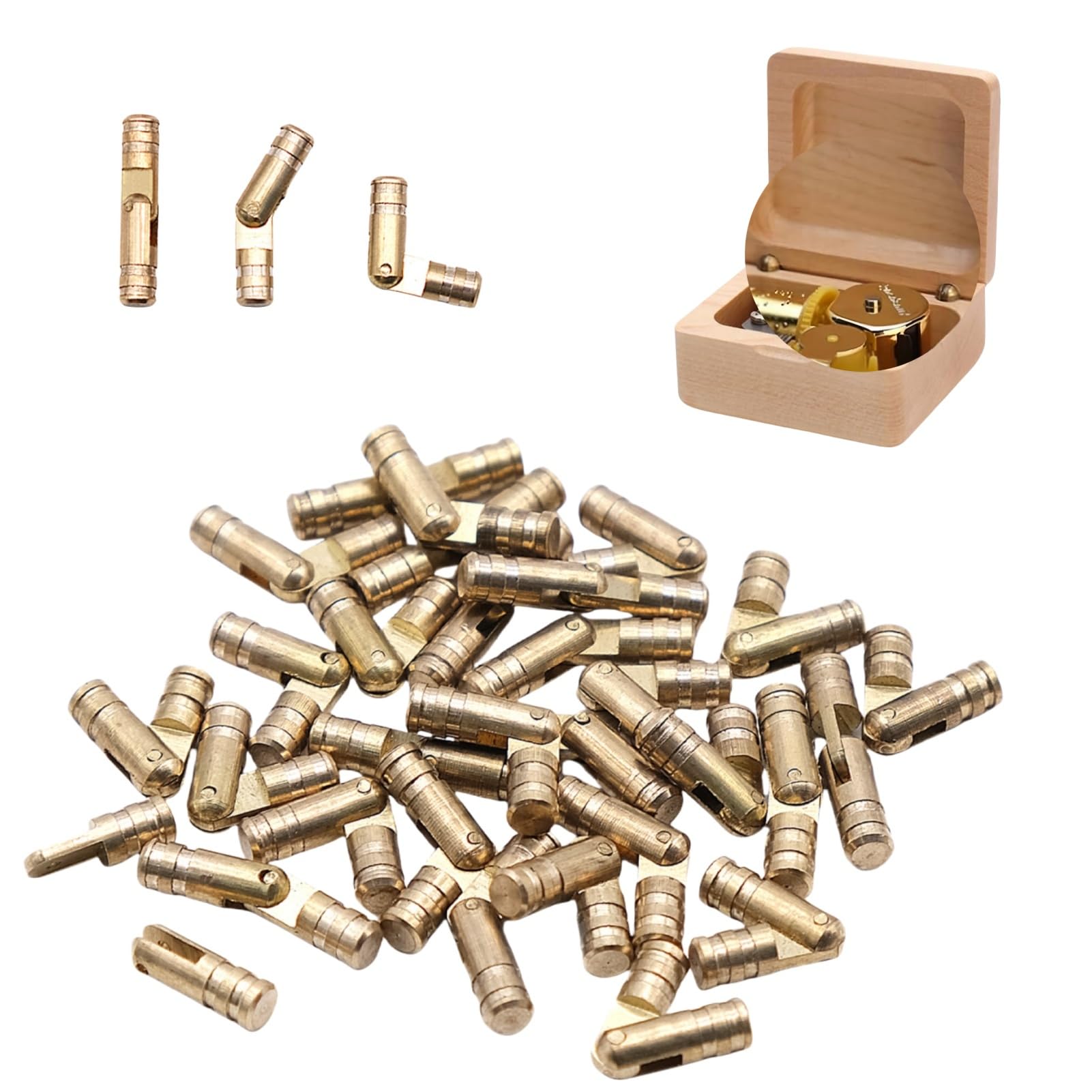 30 Pieces Small Barrel Hinges, Hidden Furniture Hinges for DIY Small Wooden Gift Wine Box Jewellery Box, Diameter 0.4cm/0.2in