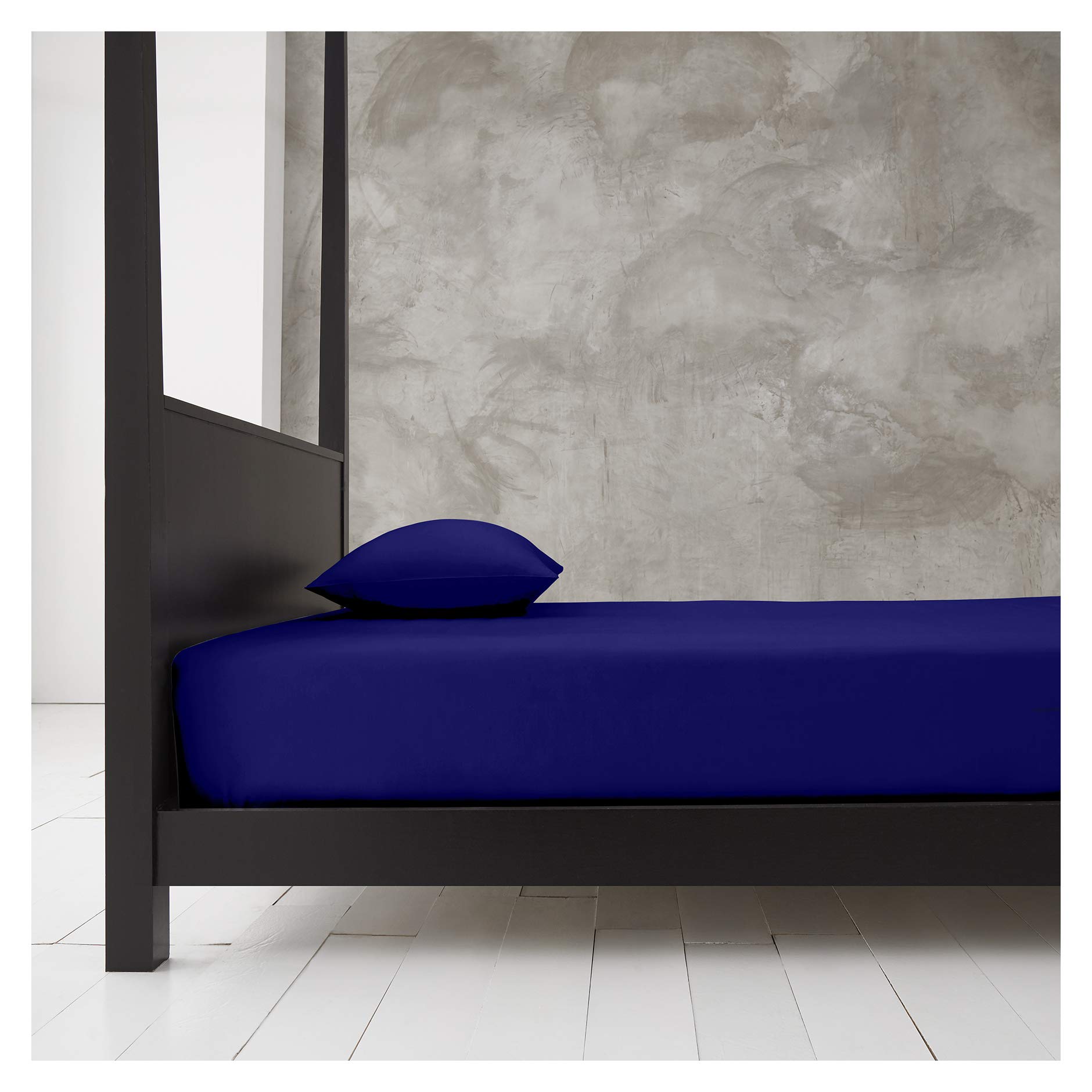 Gaveno Cavailia Super Soft Plain Dyed Diamond Deep Fitted Sheet [ King - Royal Blue ]