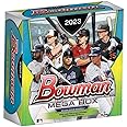Topps 2023 Bowman Baseball Collectible Card Box - 4 Base Packs + 2 Exclusive Mega Chrome Packs, 50 Ungraded Cards, Chase 1st Bowman Chrome Cards, Rookie Autographs, Multiple Teams, MLB, Unisex