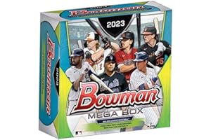 Topps 2023 Bowman Baseball Collectible Card Box - 4 Base Packs + 2 Exclusive Mega Chrome Packs, 50 Ungraded Cards, Chase 1st Bowman Chrome Cards, Rookie Autographs, Multiple Teams, MLB, Unisex