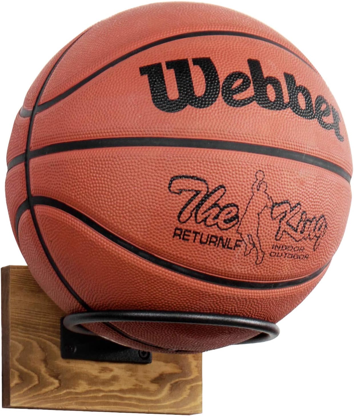 MyGift Wood & Metal Wall-Mounted Sports Ball Holder Storage, Set of 2: Sports & Outdoors