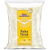 Rani Poha (Powa) Thick Medium-Cut (Flattened Rice) 32oz (2lbs) 908g ~ All Natural, Salt-Free | Vegan | No Colors | Gluten Friendly | Indian Origin