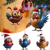 Acrylic Flat Cute Cartoon Chick Decorations, Creative New Year & Easter Gifts (Set of 5) Wall Decor/Hanging Ornaments, Creative Home Accessories. A Unique Gift for Chicken Enthusiasts.